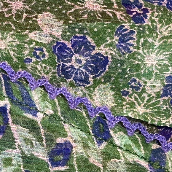 Poupette St. Barth Green and Blue Long Sleeve Dress - Picture 12 of 15